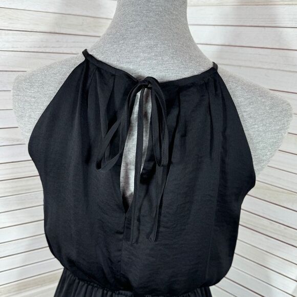 Apt. 9 High Low Halter Tie Neck Midi Maxi Dress Black Small Sleeveless - Picture 6 of 11